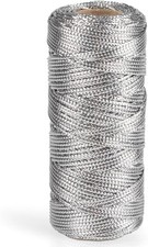 Metallic Cord Tinsel String Rope for Christmas Ornament Hanging, Silver