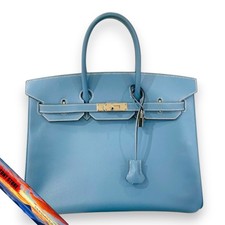 Borsa da donna Hermes Birkin 35 Blue Jean Epson Silver Hardware