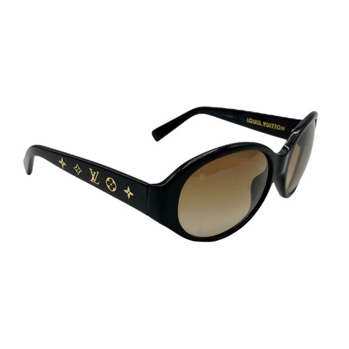 LOUIS VUITTON Obsession Rond Sunglasses Z0033E Monogram Black Gold Brown Auth