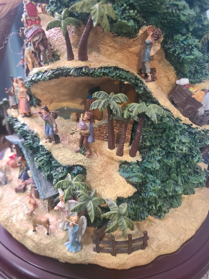 Belén Iluminado Thomas Kinkade Gloria al Rey Recién Nacido Navidad 16" Foto 4 de 4