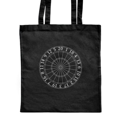 'Dartboard' Classic Black Tote Shopper Bag (ZB00019806)