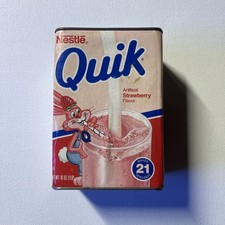 Nestle Quick Vintage Strawberry Milk Tin Meta...