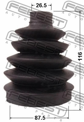FEBEST TOYOTA, MITSUBISHI, LEXUS BOOT OUTER CV JOINT KIT PVC 87.5X116X26.5 - 041