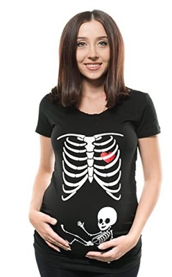 Silk Road Tees Skeleton Maternity Halloween Couple Matching Shirts Pregnancy