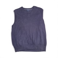 Tommy Hilfiger Y2K vintage navy cable knit Vest Men  s XL Sleeveless Sweater