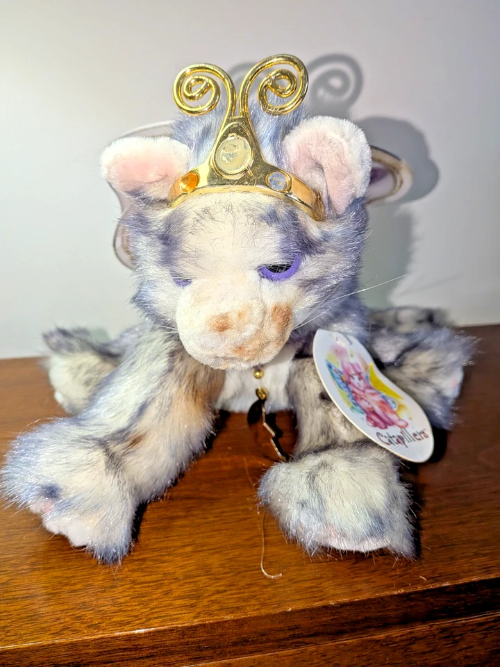Catapiller Collectible Vintage 2000 Aurora Purple Winged Cat Plush Bellaluna - Image 3 of 4