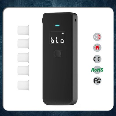 Breathalyser Alcohol Detector LCD Display 10 Mouthpieces AT188
