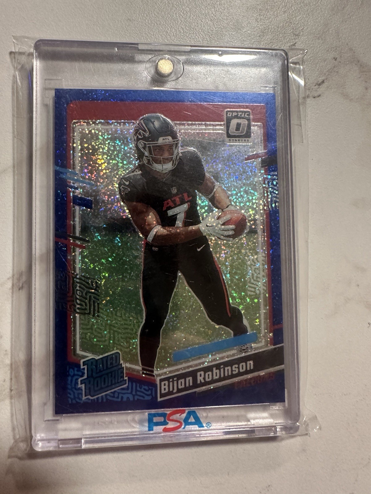 2023 Panini Donruss Optic - Rated Rookie Bijan Robinson #206 Blue Glitter RC