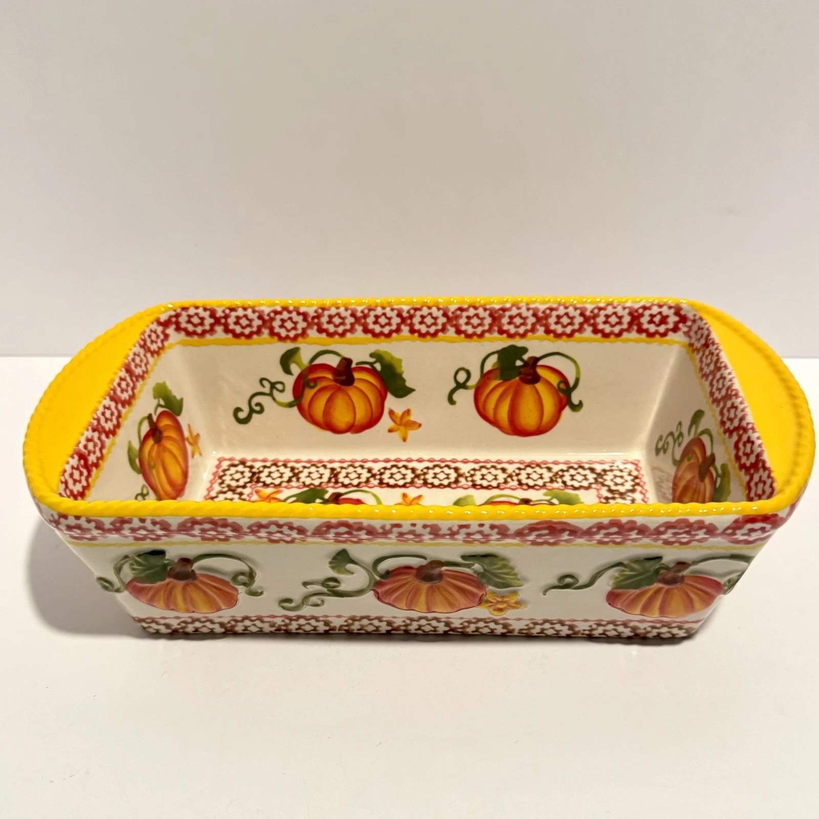 Temp-Tations Loaf Pan Pumpkin Patch- 1.5 QT Oven & Dishwasher Safe
