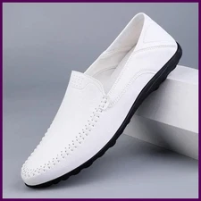 Men's casual leather shoes four seasons plus size soft sole comfort outdoor