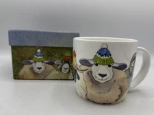 Emma Ball Fine Bone China Mug “Happy Sheep” NEW 350ml / 12oz NEW Beanie