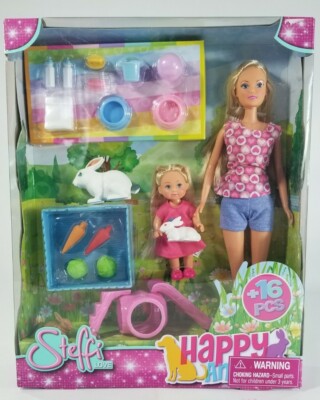 Steffi Doll Love Happy Animals Bunny Rabbit Playset 16Pcs New Simba Toys Rare!