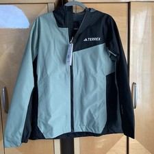 adidas Terrex Multi 2.5L RAIN.RDY Rain Jacket, Green/Black, Women's Large NWT