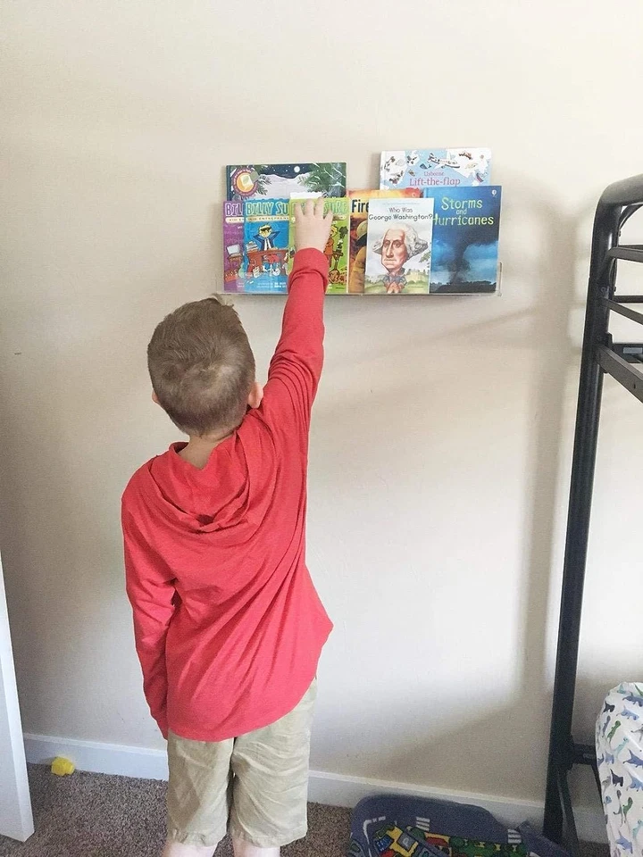 Детская акриловая плавающая книжная полка NIUBEE 2 упаковки 36 дюймов прозрачная 36 дюймов - Изображение 2 из 4