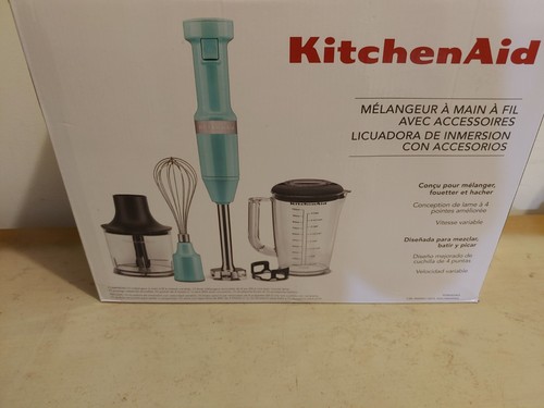Variable Speed Corded Hand Blender with Accessories, Aqua Sky, KHBV83AQ - Picture 2 of 3