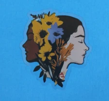 Beautiful Floral Friends Transparent Sticker 2.18" x 2" (K)