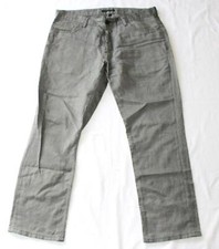 THEORY Casual Pants Men's 33x28 33 Gray Flat Front Patterned Cotton