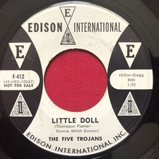 FIVE TROJANS ~ LITTLE DOLL/LOLA LEE (1959) DOOWOP 45 PROMO EDISON INTERNATIONAL