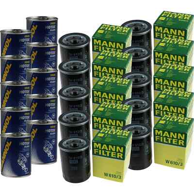 10x Original MANN Ölfilter W 610/3 + 10x SCT Motor Flush Motorspülung