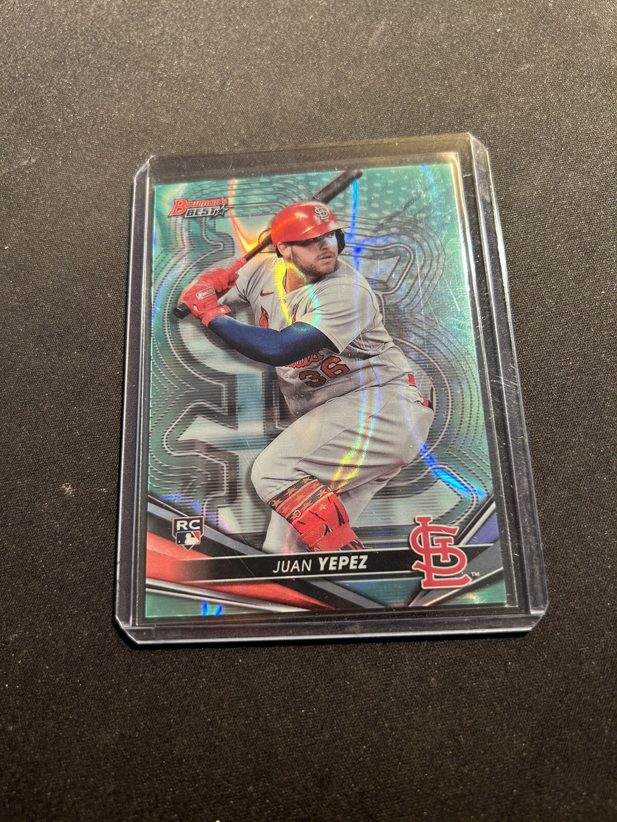 2022 Bowman's Best JUAN YEPEZ Aqua Lava Refractor /199 Cardinals #15 RC