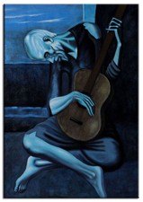 Pablo Picasso Alt Gitarristen Premium Gerahmter Leinwand Kunstdruck