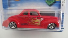 2002 Hot Wheels 24 First Editions 12 40 FORD COUPE red w/flames 1940