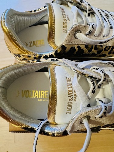 Zadig & Voltaire Leopard Wild Print Leather Sneakers, New In Box, Size 40/9 - Picture 10 of 14