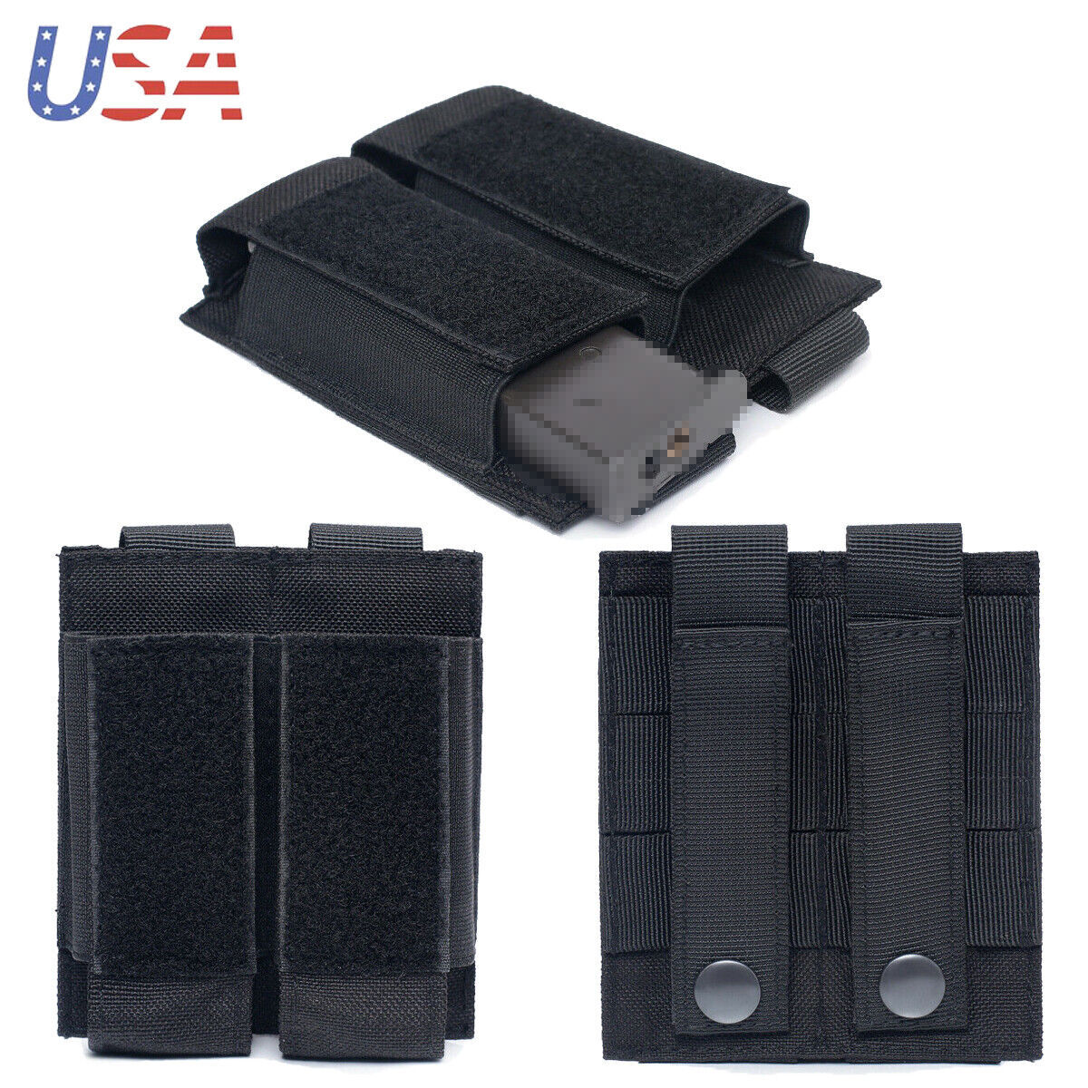 Double Magazine Pouch for .380, 9mm & 40 Cal for Glock H&K Ruger S&W M&P Walther-image