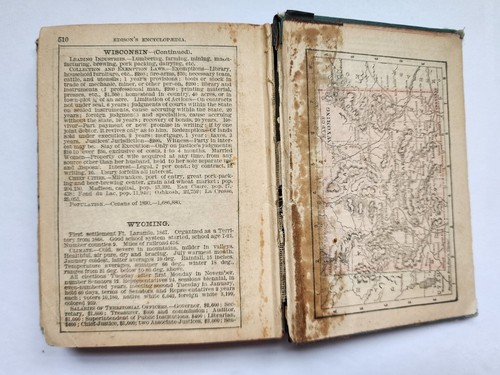 1891 Edison's HANDY ENCYCLOPEDIA OF INFORMATION AND UNIVERSAL ATLAS Antique book - Picture 18 of 19