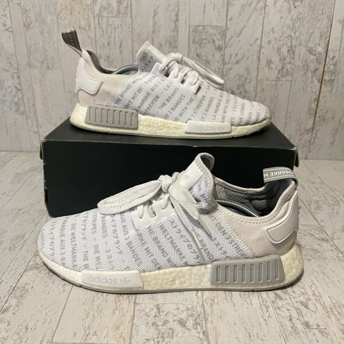 Adidas NMD R1 Whiteout Blackout Running 