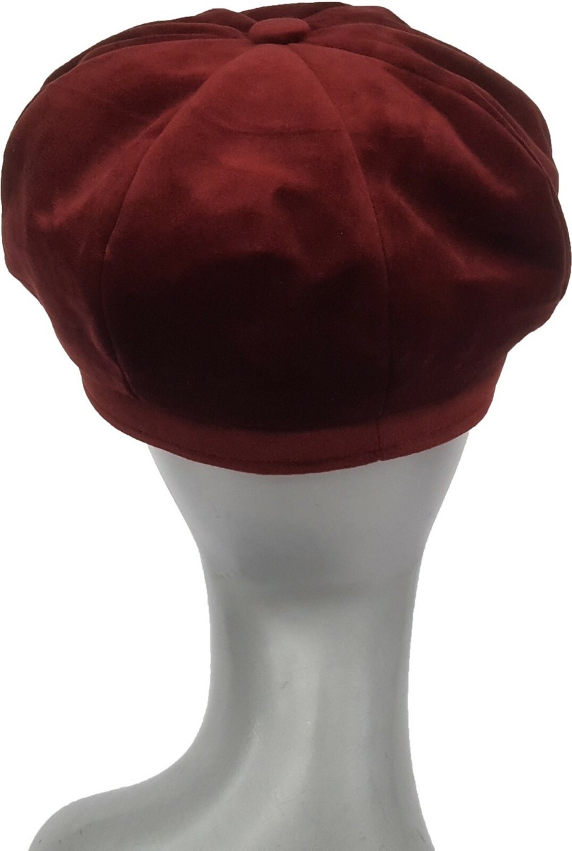 Womens Velvet Cadet Cap fall winter hat warm snaps | eBay display picture 3