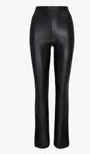 NWT Commando Faux Leather Flare Leggings Stretch Shaping Black Size L $148