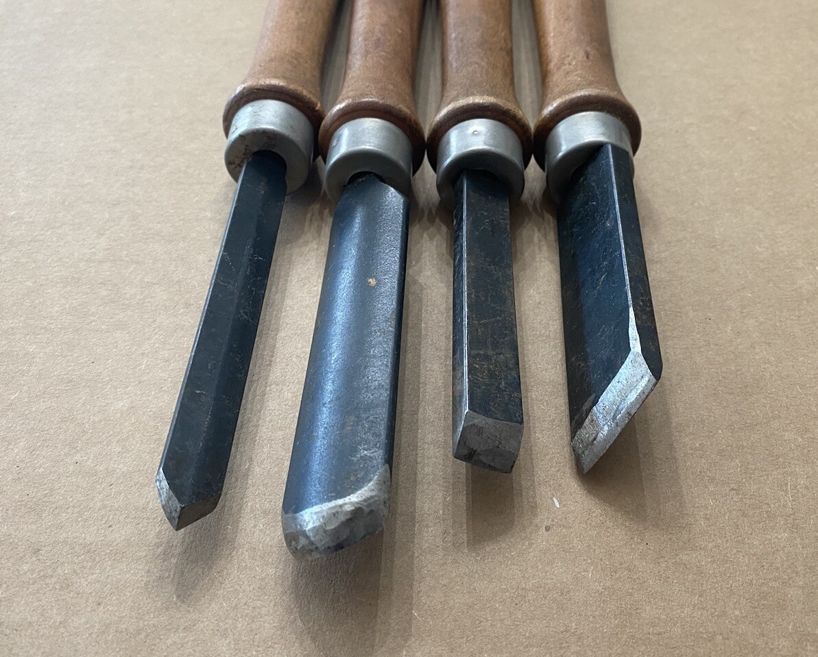 Craftsman Wood Turning Lathe Tools 4 Piece Lot USA Made Chisels Gouges