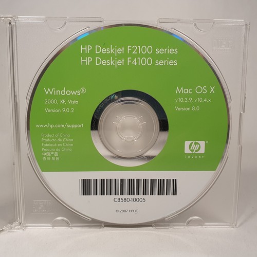 HP Deskjet F2100 F4100 Series Installation CD Disc Windows Mac OS X 2007 - 第 1/2 張圖片
