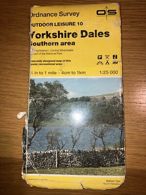 Vintage Ordnance Survey Outdoor Leisure Yorkshire Dales 1988 Map