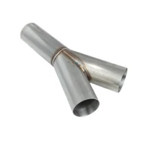 Universal T304 Stainless Steel Exhaust Y-Pipe in 63mm 2.5" OD with 6" Length