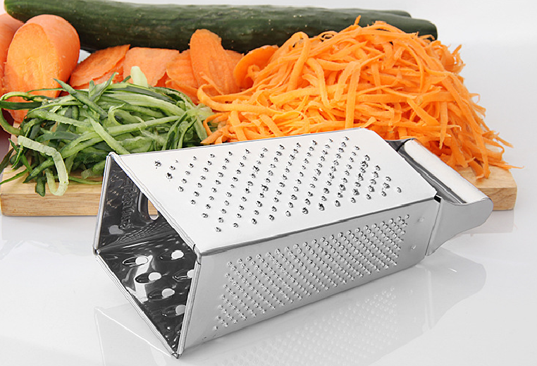 4Sided Blades Food Grater Stainless Steel Cheese & Vegetable Garlic