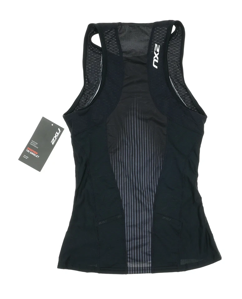 2XU Perform Triathalon Singlet Black Running Tank Top L44513 Size Small - Image 2 of 2