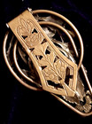 Antique Victorian Art Nouveau Coat Dress Fur Clip Citrine Glass Gold Faded Brass — photo 5