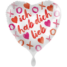 Ich hab dich lieb XOXO 71cm 28 Inch Heliumballon I love you Folienballon