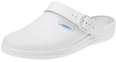 ABEBA Clog weiß Leder 35-47 Berufsschuhe Praxiskleidung Arbeitskleidung Labor Pflege