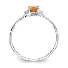 14k Gold Diamond and 6x4 Oval Citrine Birthstone Ring XBR224