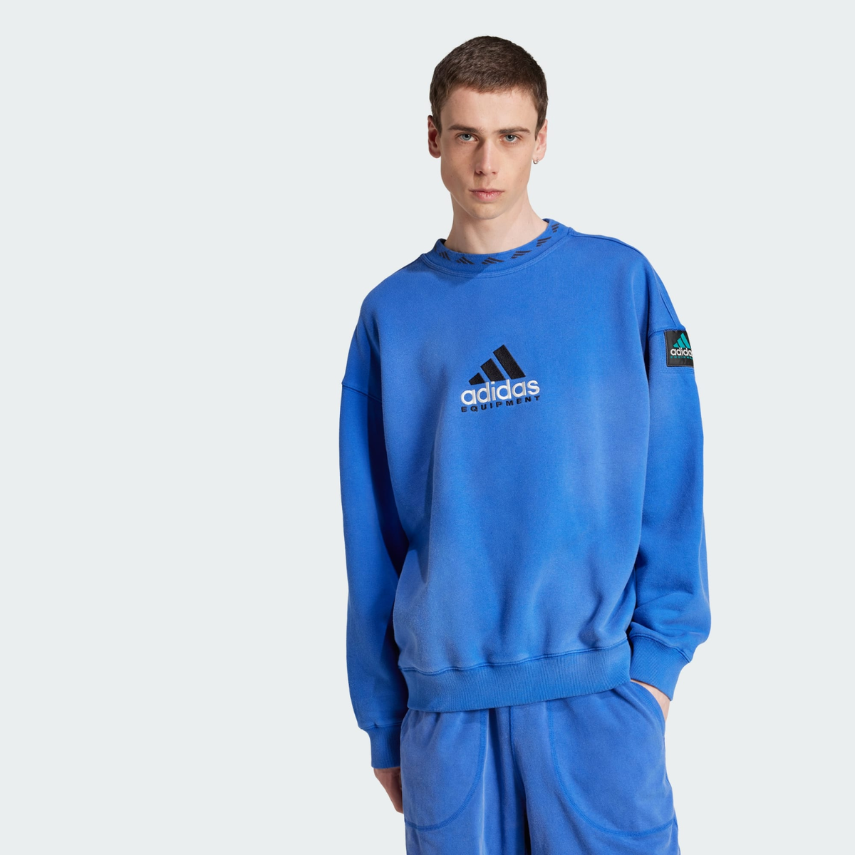 ★adidas originals★WASH CREW スウェット★追跡可 adidas EQT Wash Crewneck Sweatshirt Equipment Blue JC8223