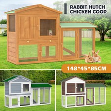 GBPET Large Rabbit Hutch Chicken Coop 2 Storey Run Cages Outdoor Pet House Cage