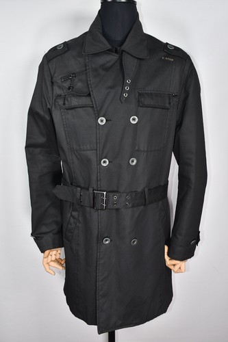 Energie Gold Black Trench Coat Jacket Men's size XL - Picture 4 of 12