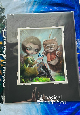 2024 Disney Parks Star Wars Leia & Ewok Print 14x18'' Jasmine Becket-Griffith