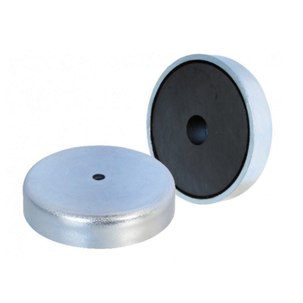 Eclipse Magnetics Ferrite Shallow Pot Magnet with mounting hole 50mm E888