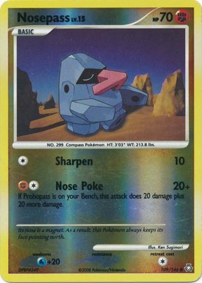1x Nosepass - 109/146 - Common - Reverse Holo Legends Awakened Pokemon Near Mint