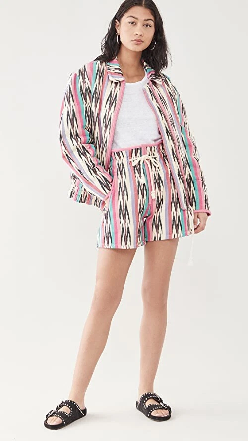 Pantalones Cortos ISABEL MARANT Mujer Rosa Etoile Rasta Azteca FR40-UK12 Algodón Zigzag India Foto 2 de 4