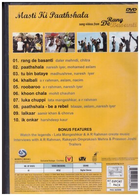 Masti KI Paathshala Bollywood Film Songs DVD for sale online